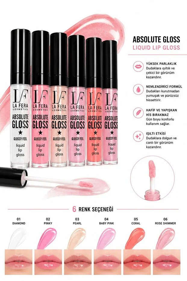 Doğal Işıltı Veren Lip Gloss 6'lı Set